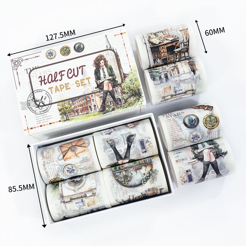 4PCS College PET/Washi Tape