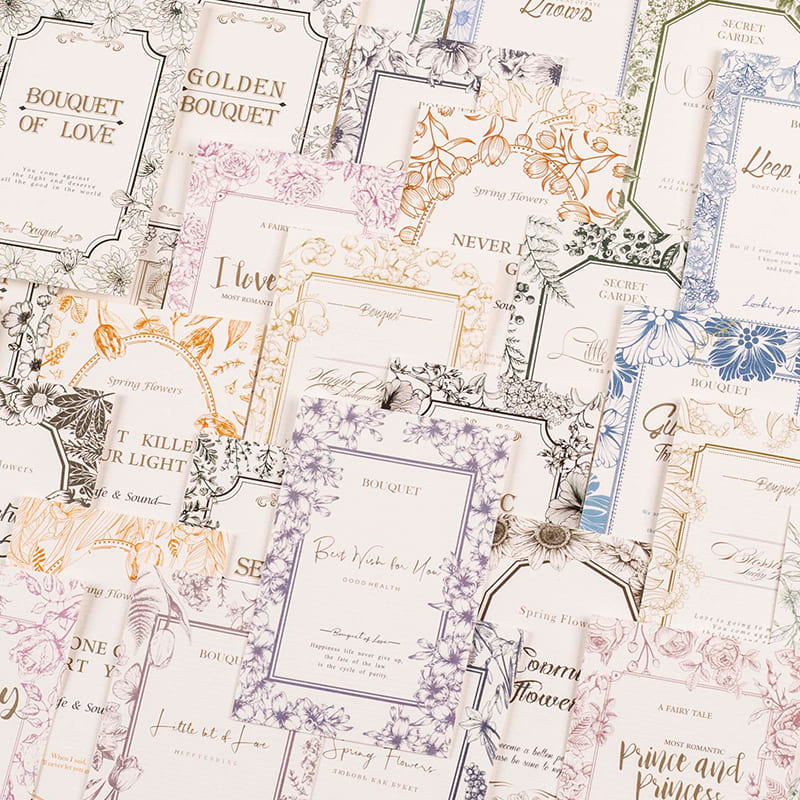 Border Collage Sticky Note Cards
