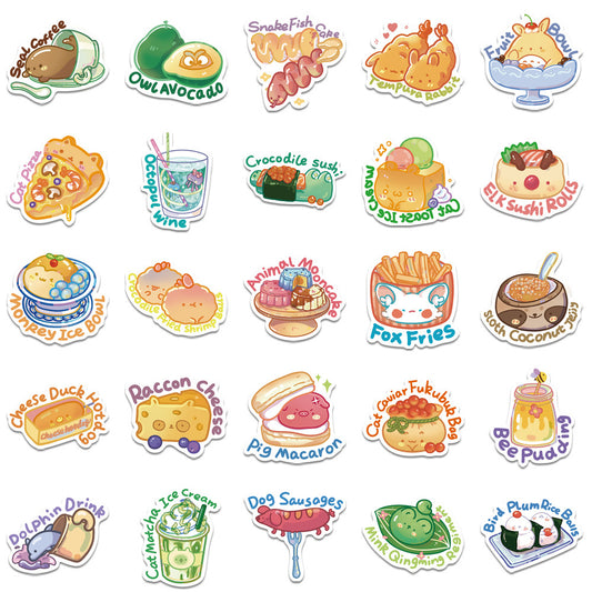 50PCS Dessert & Food Series Stickers