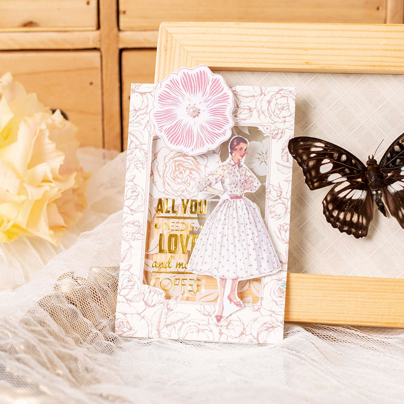 Border Collage Sticky Note Cards
