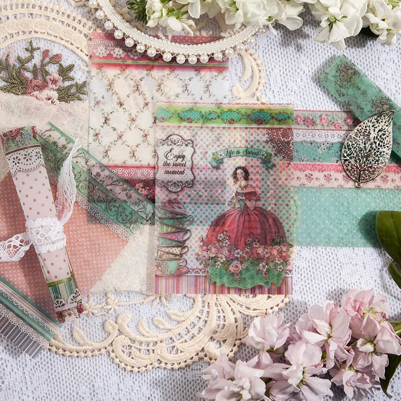 30-teiliges Materialbuch aus Schwefelsäurepapier der Pflanzenserie