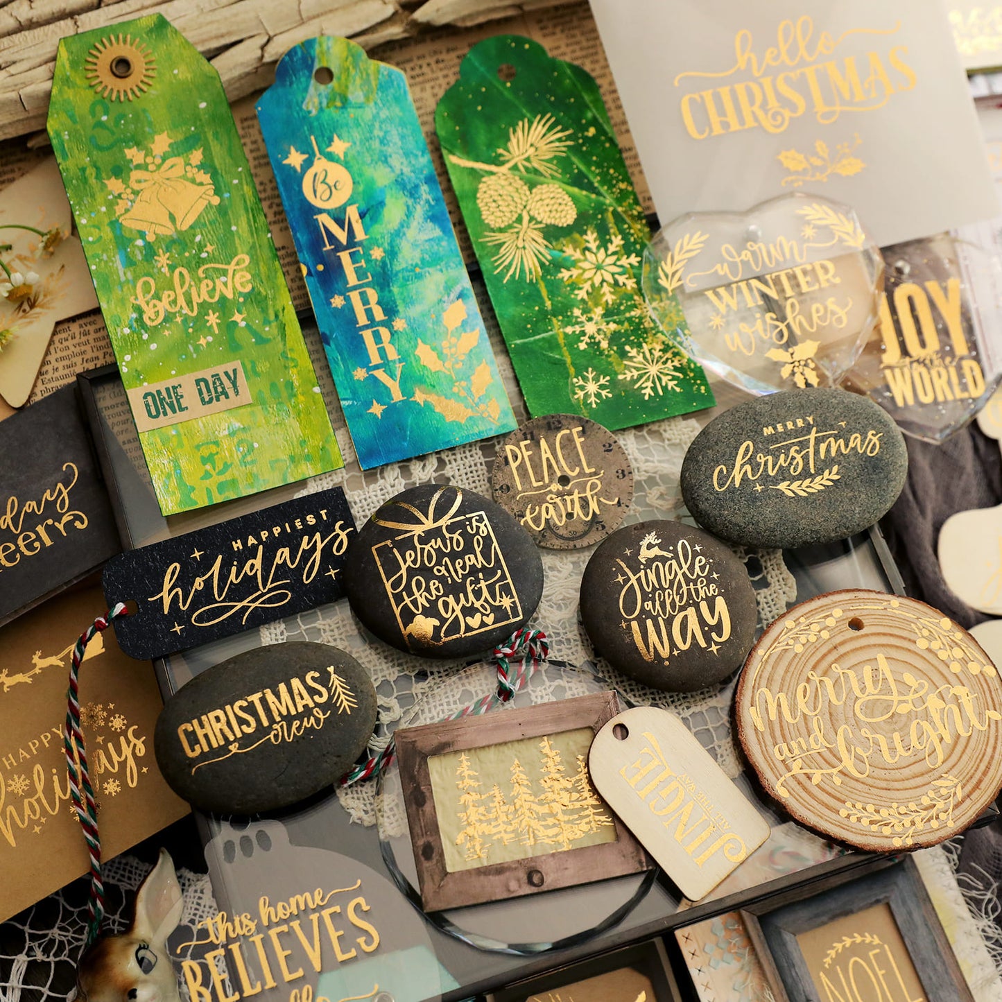 Christmas Themed Foil Transfer Stickers