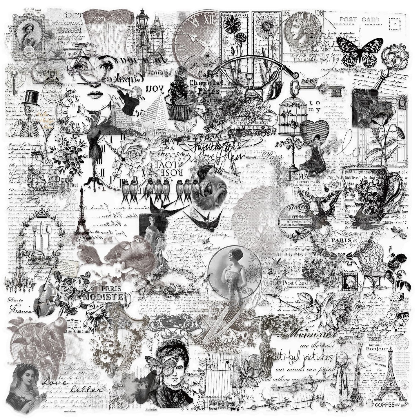 50PCS Vintage Collage Sticker Pack