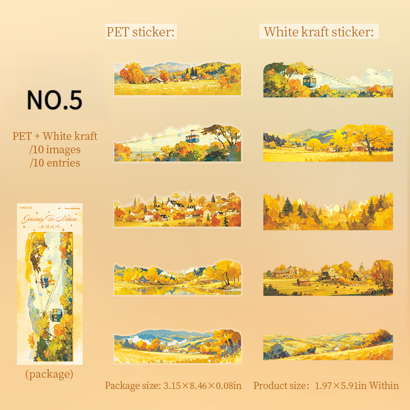 Autumn leaves PET+Paper sticker