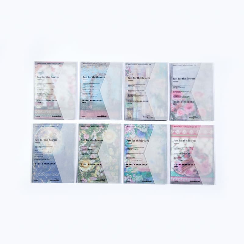 30-teiliges Materialbuch aus Schwefelsäurepapier der Pflanzenserie