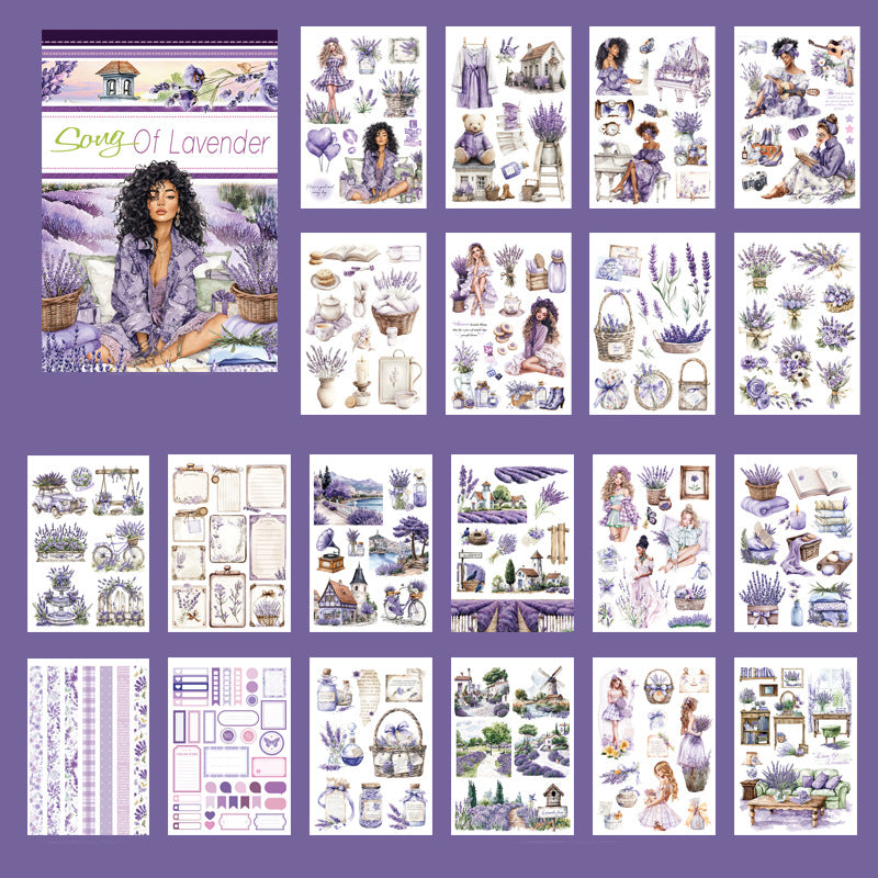 Lavender-Themed Sticker Book