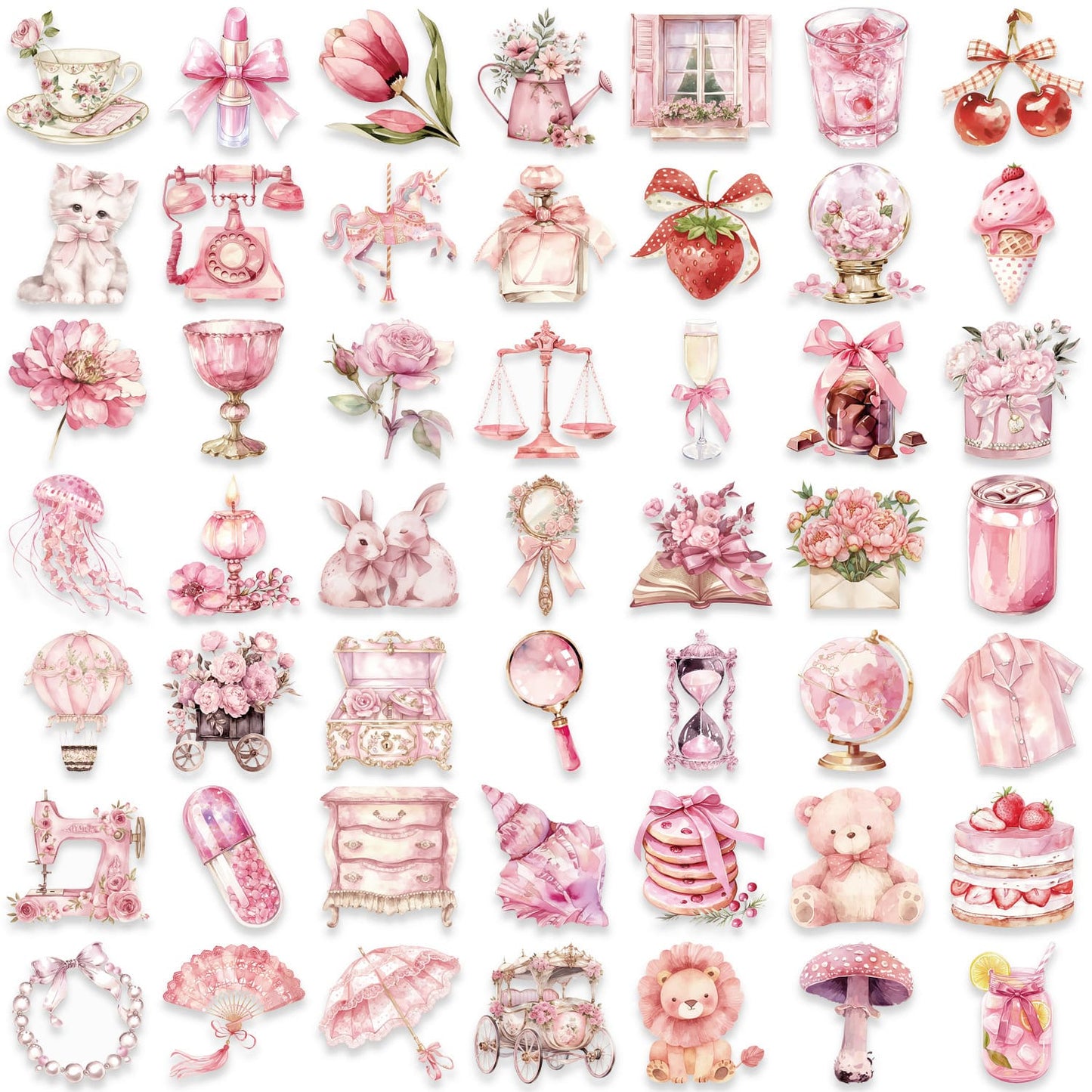 50PCS Pink Theme Sticker Pack