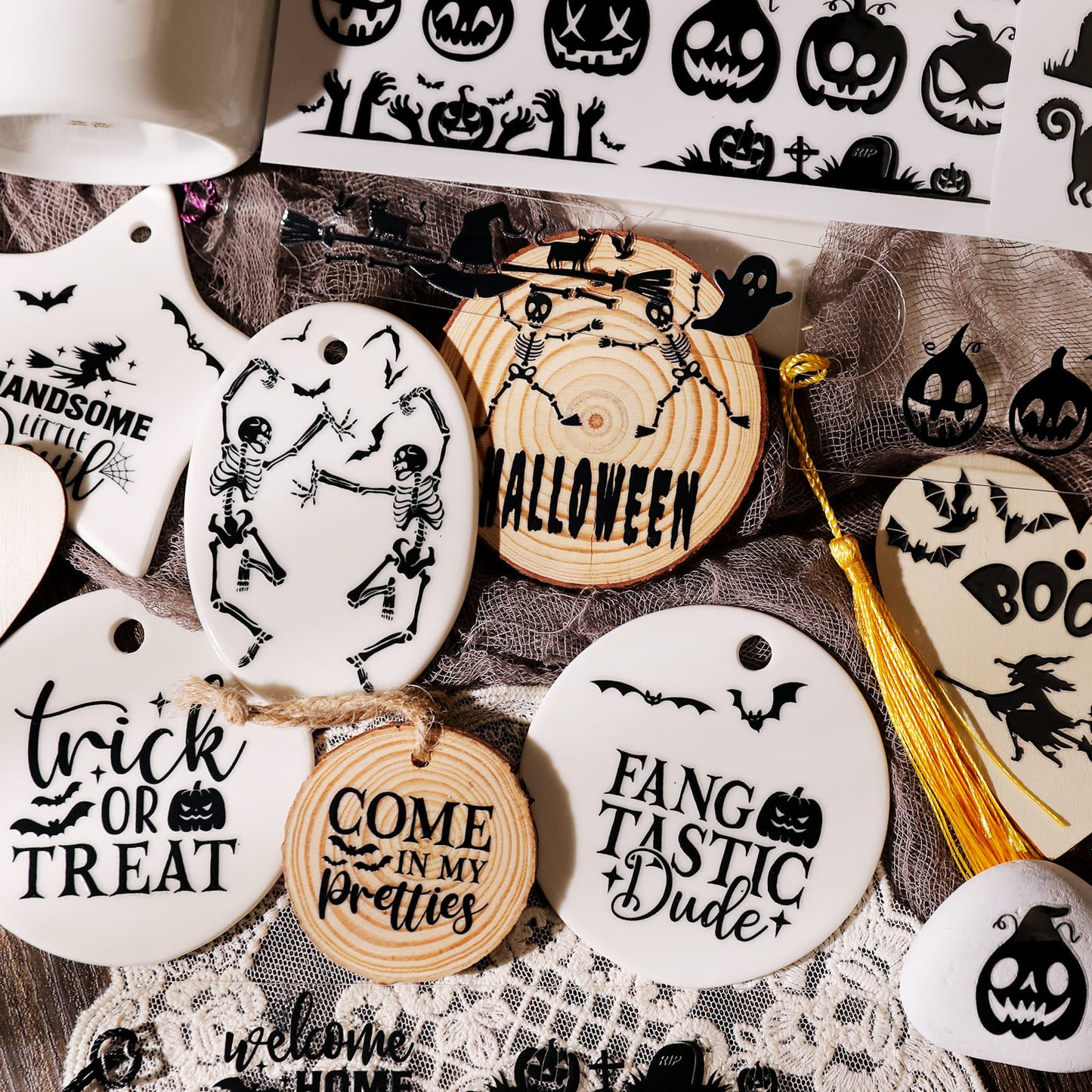 Black Halloween Transfer Sticker