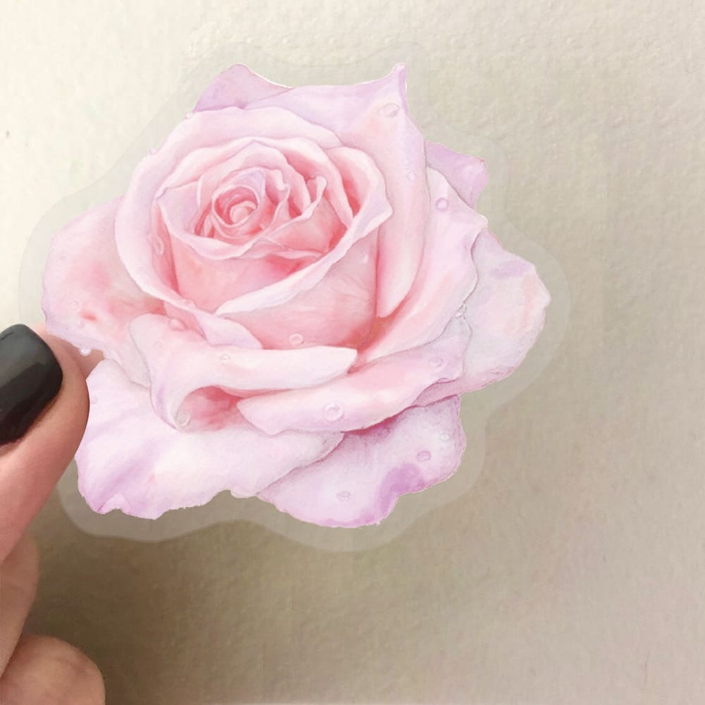 50PCS Pink Flower Stickers