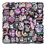 50PCS Gothic Dark Purple Sticker Pack