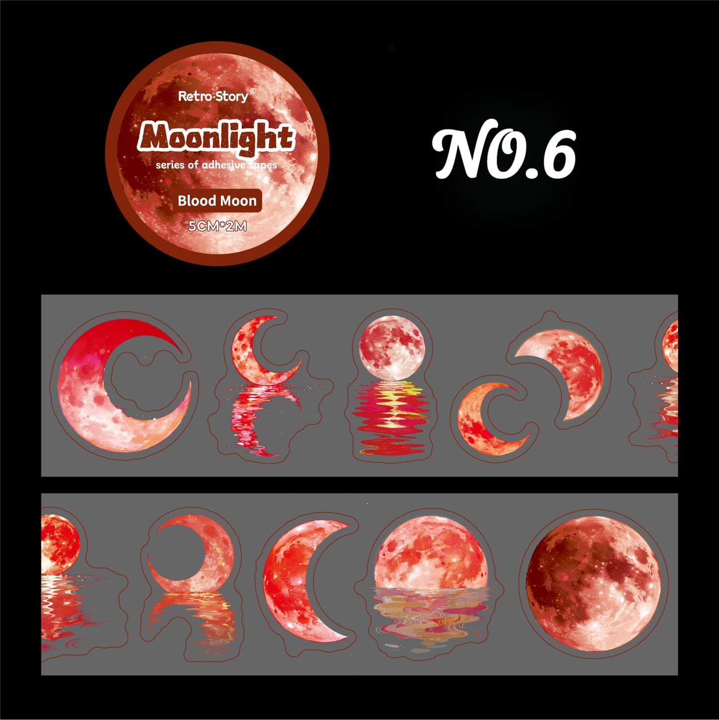 Moon Theme Die-Cut PET Tape