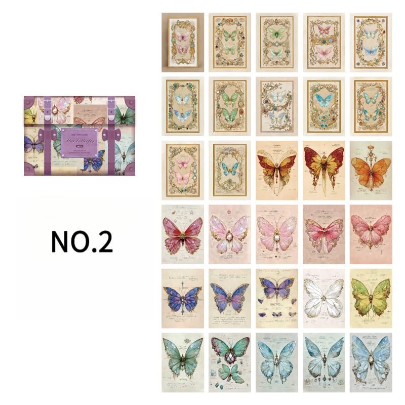 60PCS Vintage Box-Style Scrapbook Paper