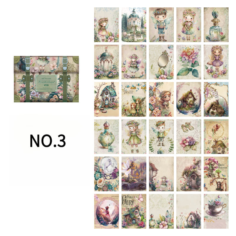 60PCS Vintage Box-Style Scrapbook Paper