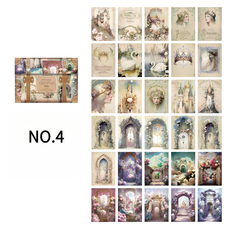 60PCS Vintage Box-Style Scrapbook Paper