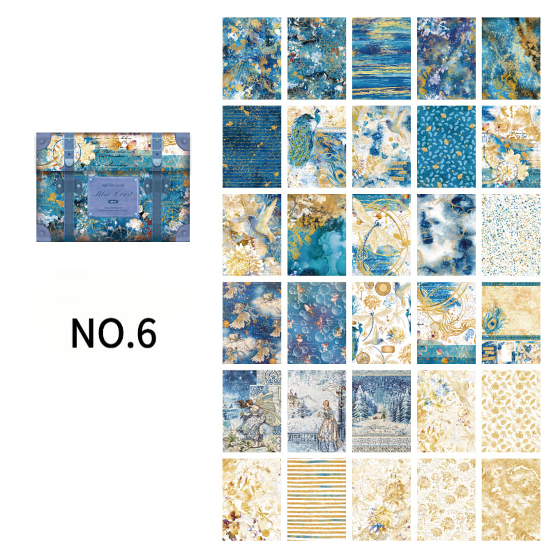 60PCS Vintage Box-Style Scrapbook Paper