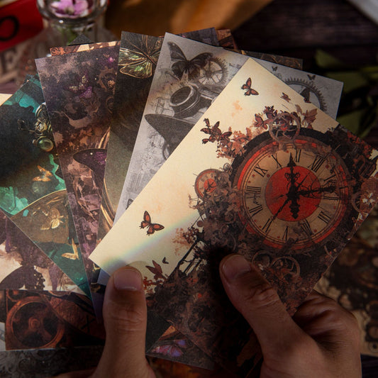 Steampunk Butterfly Series Vintage Scrapbook Paper