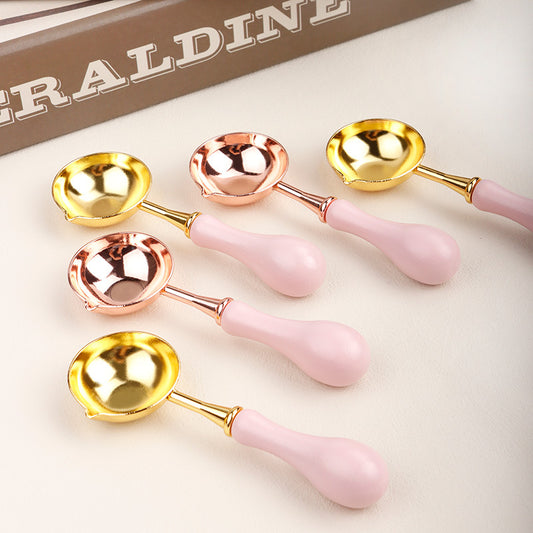 Pink Wooden Handle Wax Spoon