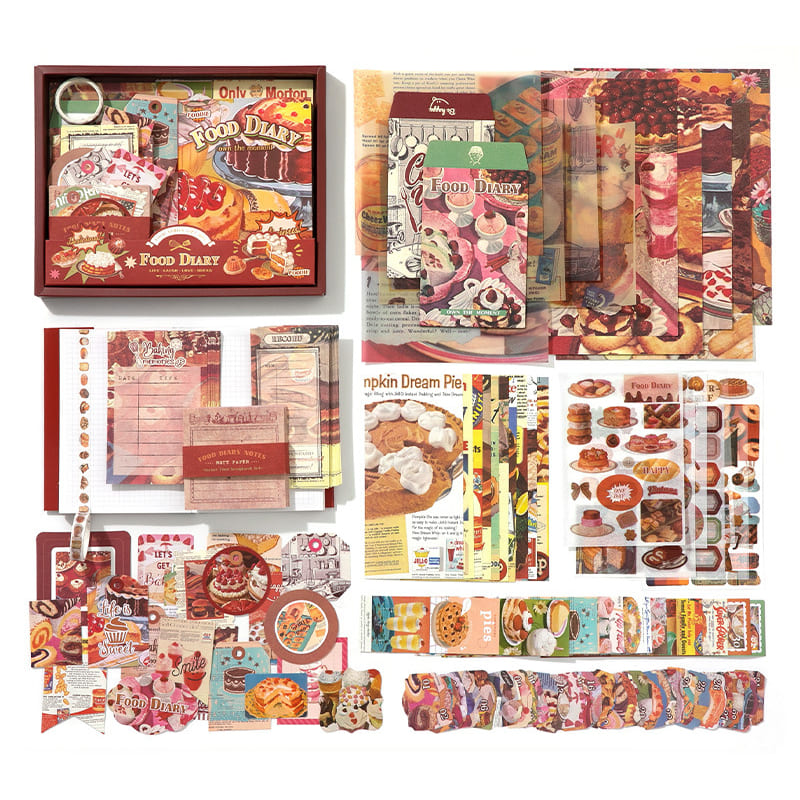 154PCS Food Series Scrapbook Box