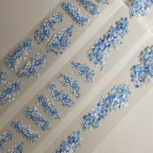 6cm*100cm Blue Flowers One Cycle PET Tape