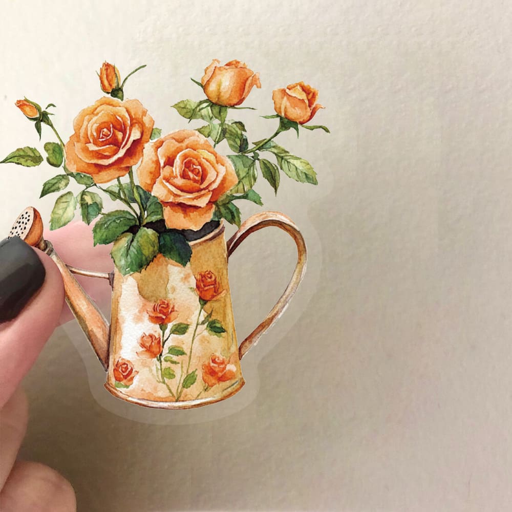 50PCS Orange Flower Sticker