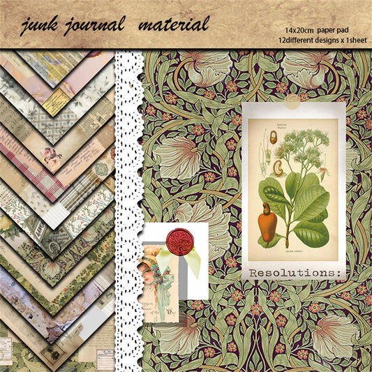 12PCS Scrapbook Paper