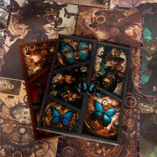 Steampunk Butterfly Series Vintage Scrapbook Paper