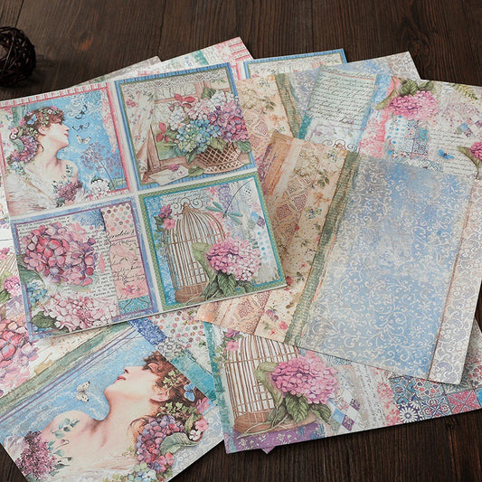Hydrangea Theme Scrapbook Paper