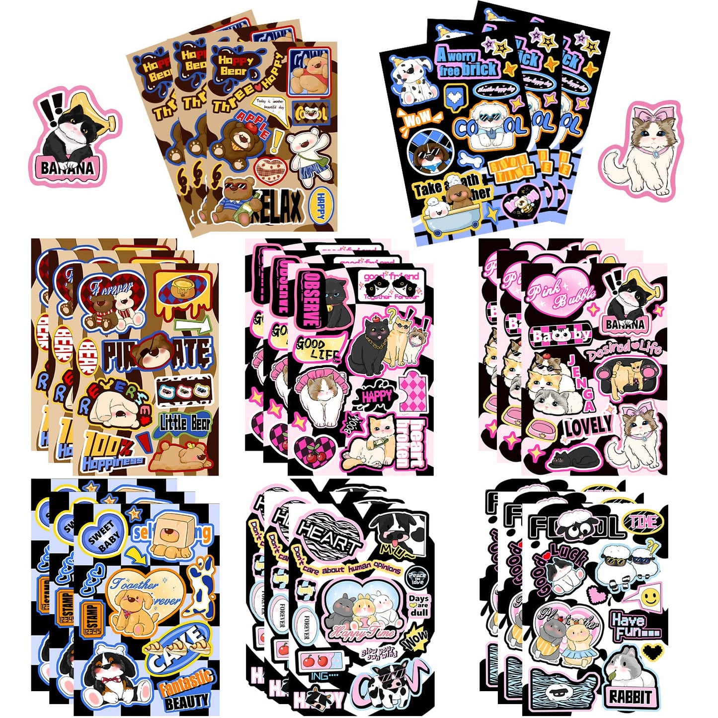8PCS Cute Pet Stickers