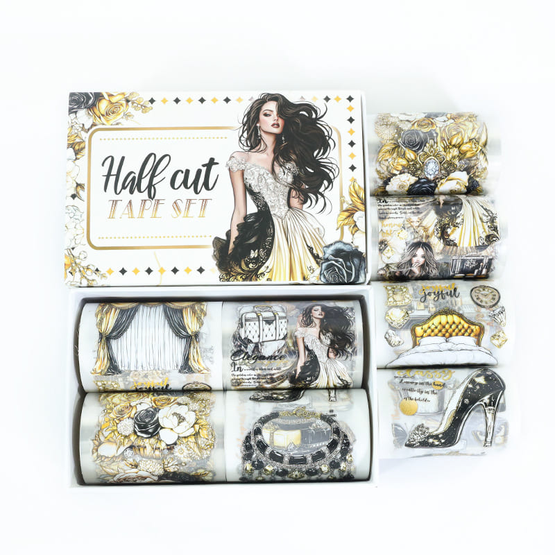 4PCS Black Gold Series PET Tape Set