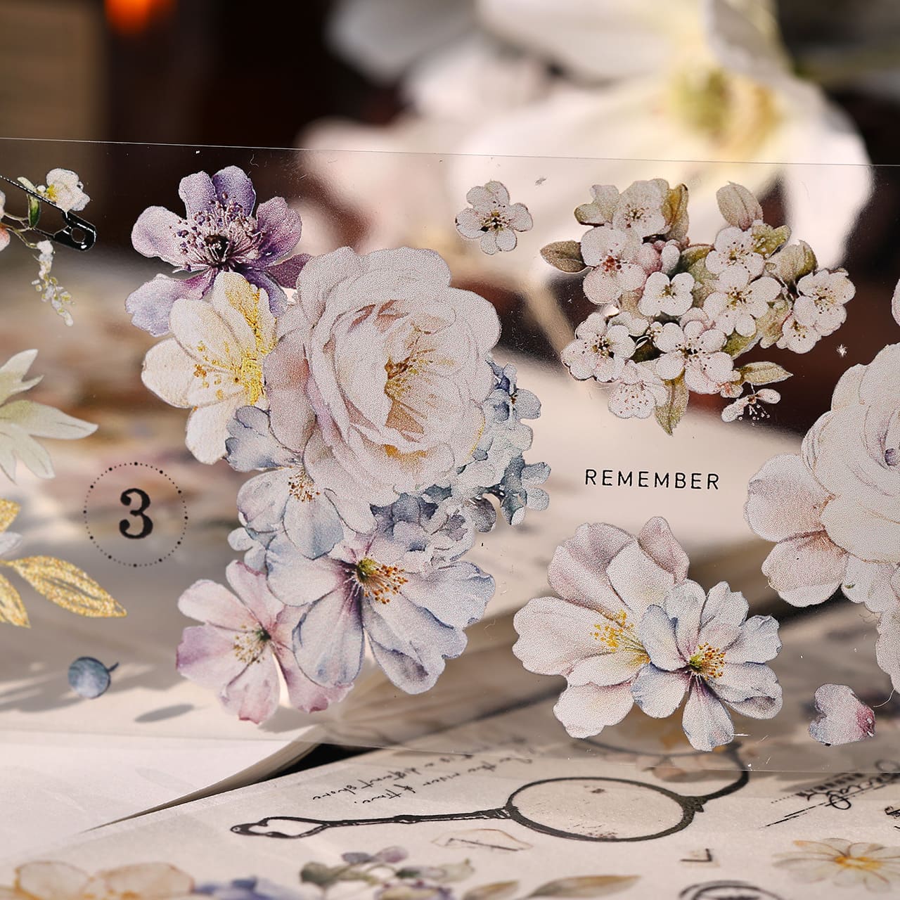 Vintage Flowers One Cycle Washi/PET Tape