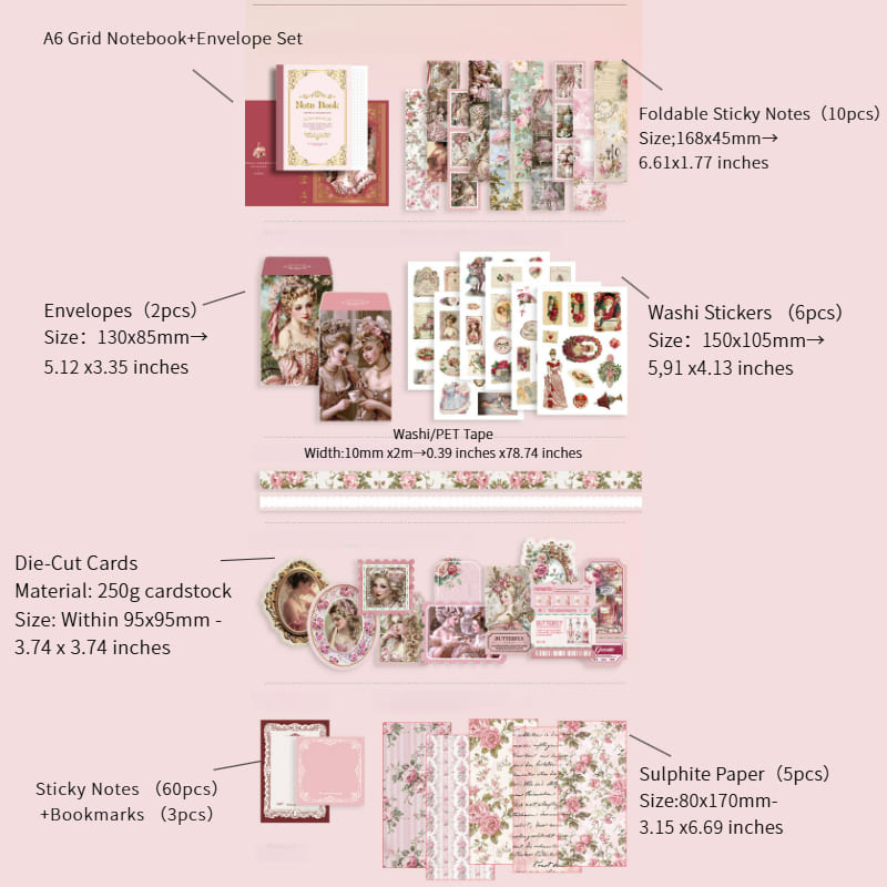 140PCS Classical Court Scrapbook Box