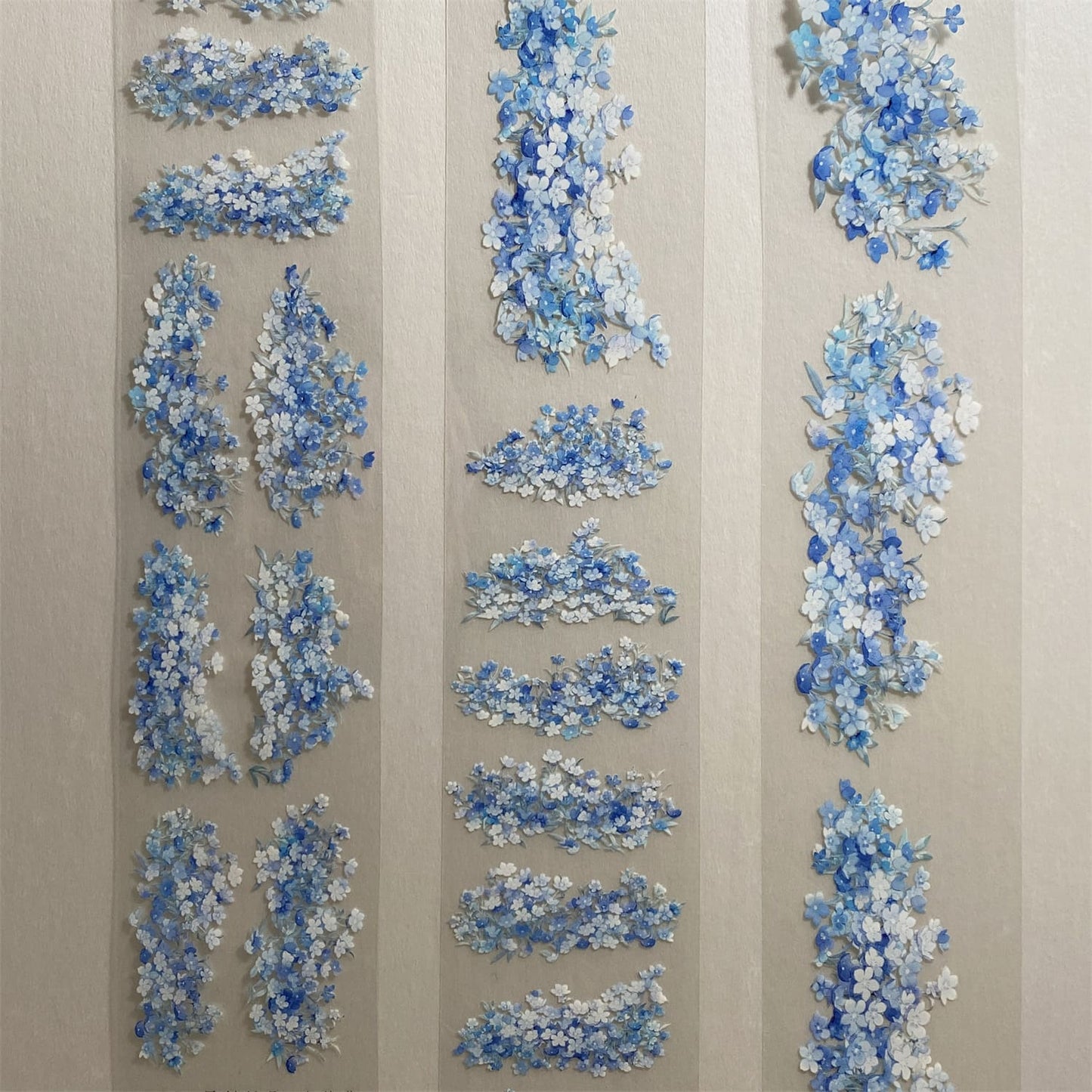 6cm*100cm Blue Flowers One Cycle PET Tape