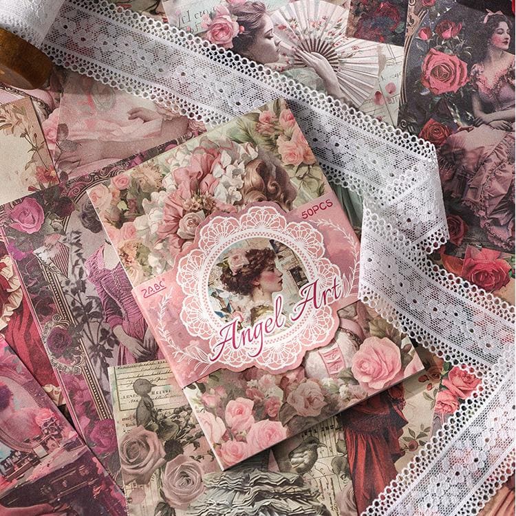 50PCS Floral Scrapbook Paper