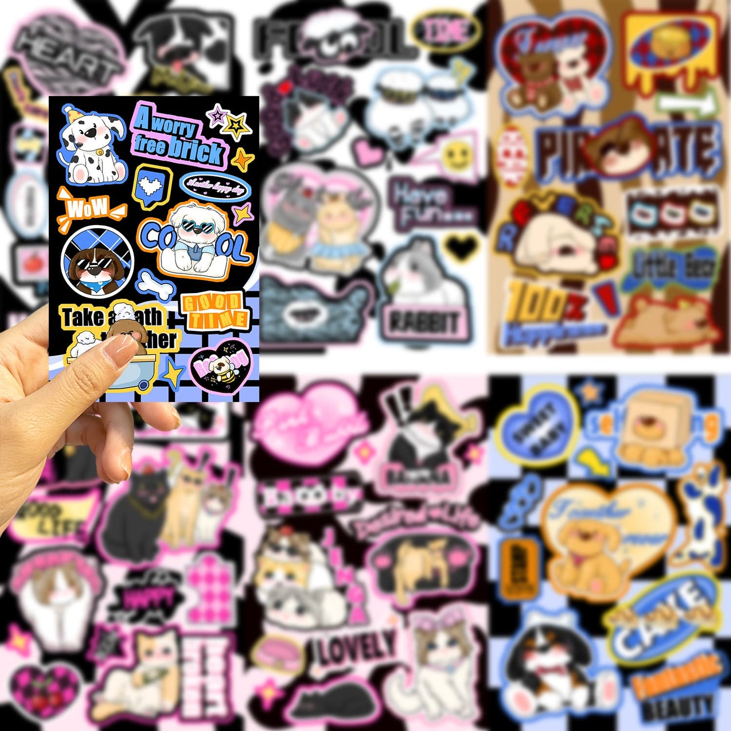 8PCS Cute Pet Stickers