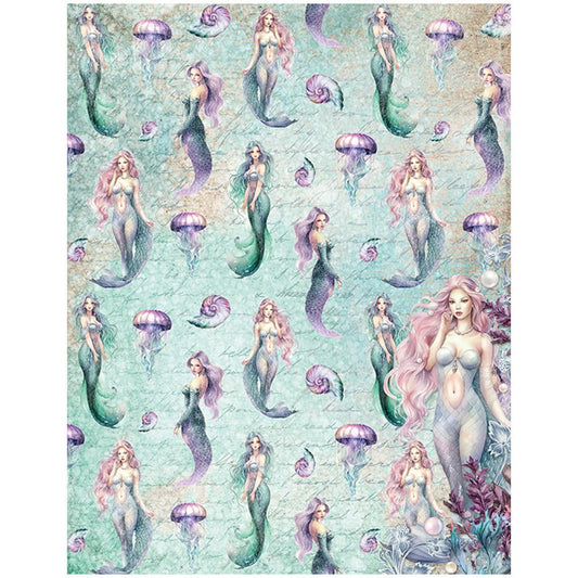 12PCS Mermaid Scrapbook Paper