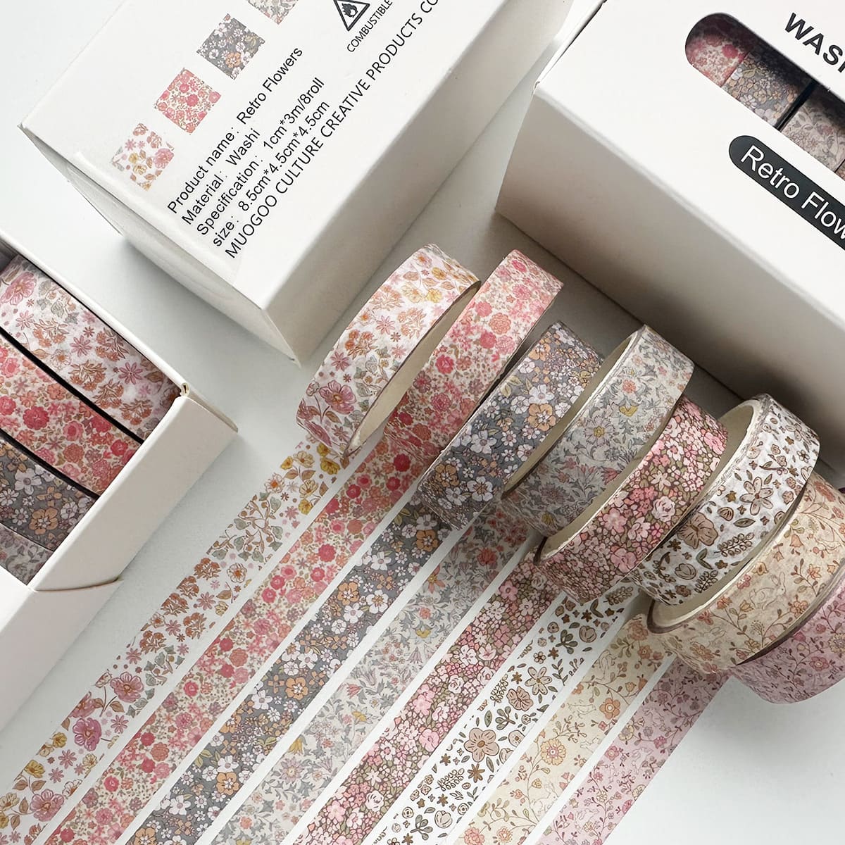 8 Rolls of Vintage Washi Tape