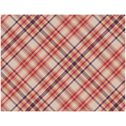 12PCS Pink Plaid Scrapbook Paper