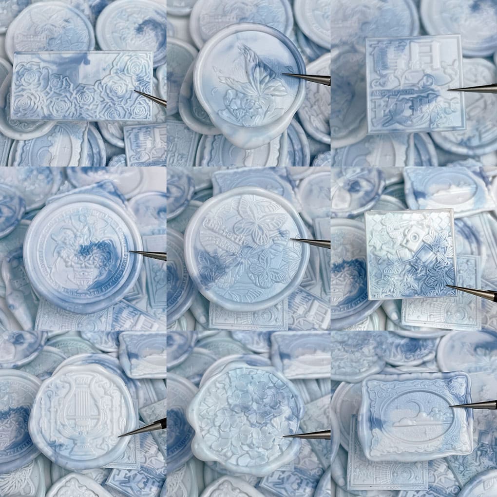 Blue Series Wax Seal Stickers