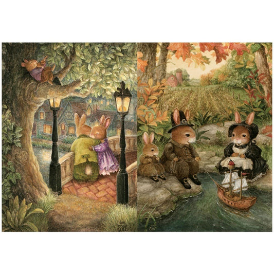 10PCS Rabbit Paradise Scrapbook Paper