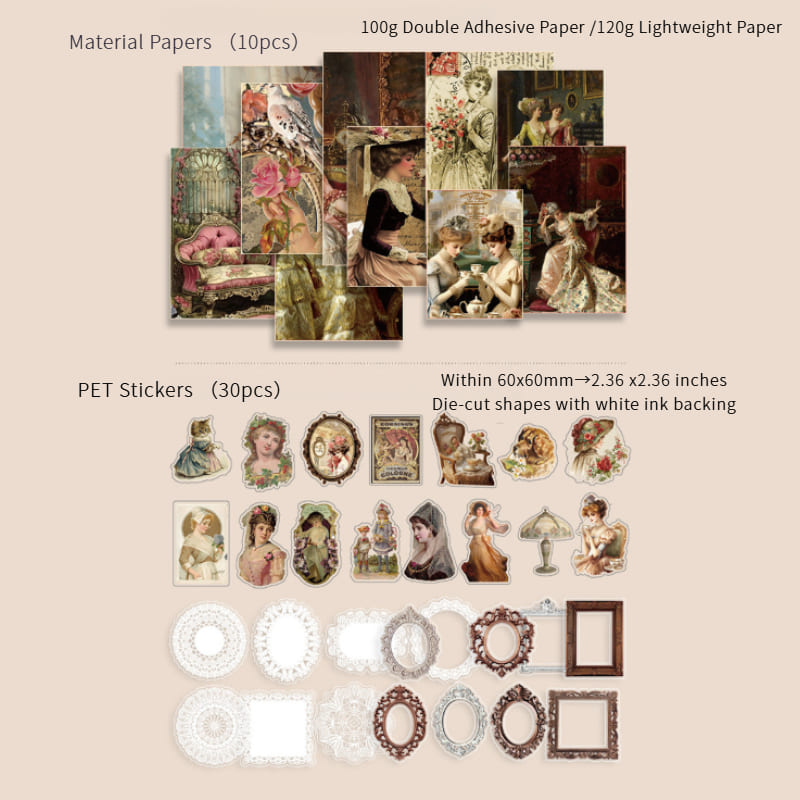 140PCS Classical Court Scrapbook Box