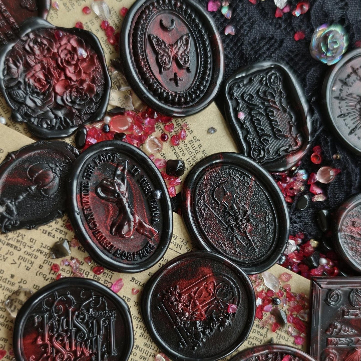 Dark Series Wax Seal Stickers