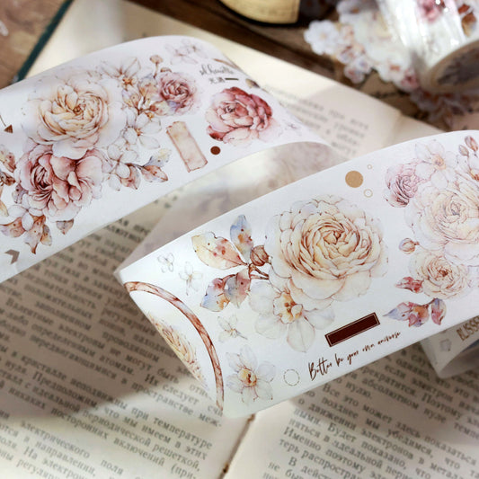 5.5CM*120CMGentle Flower Washi/PET Tape