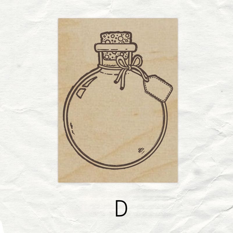 World In A Bottle Wooden Stamp