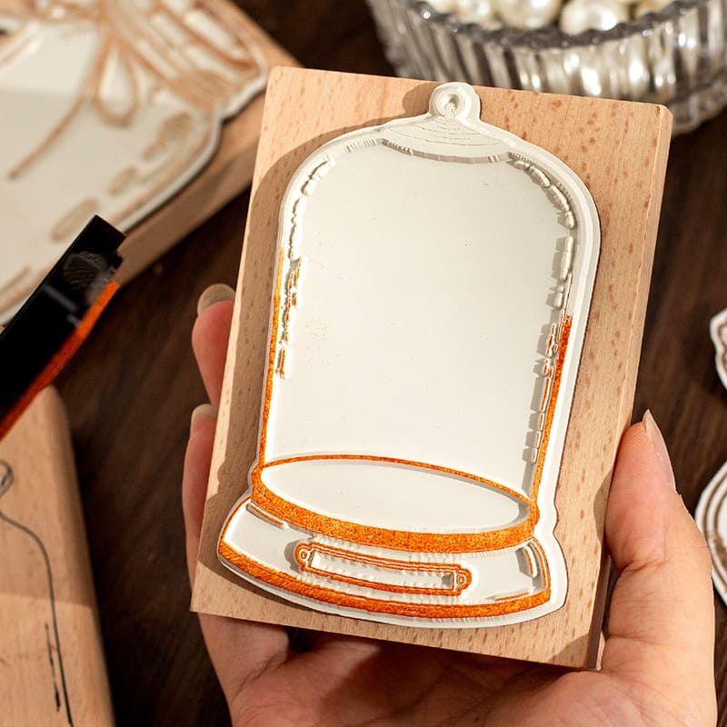 World In A Bottle Wooden Stamp
