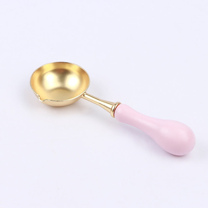 Pink Wooden Handle Wax Spoon