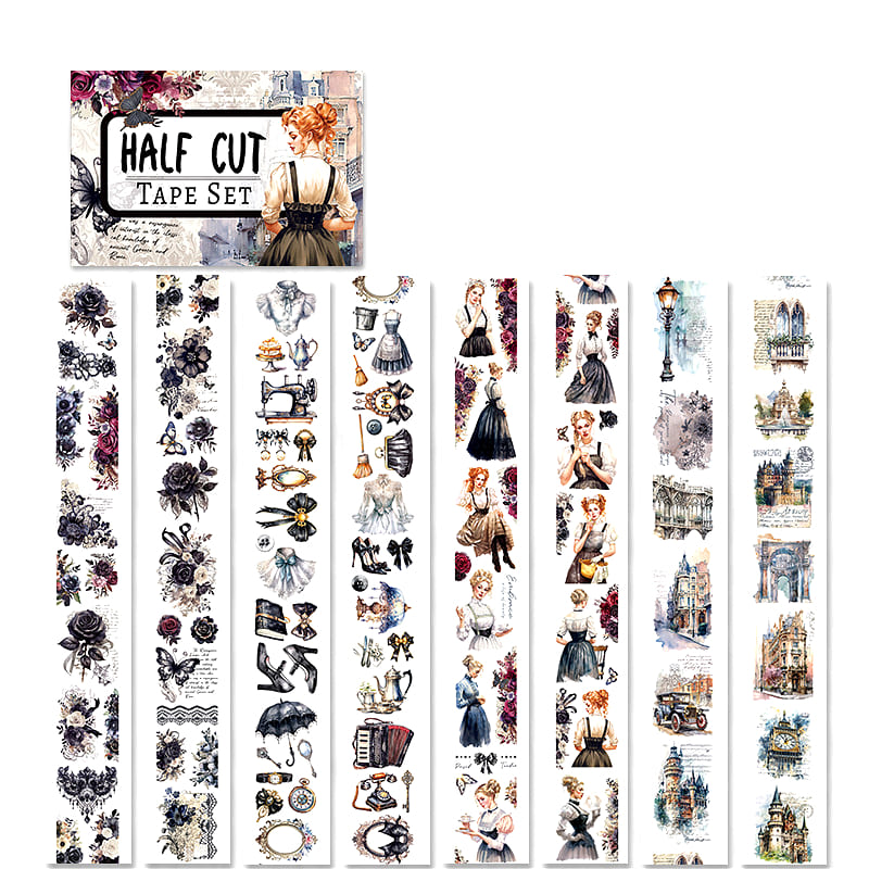 4PCS Vintage Series PET Tape Set