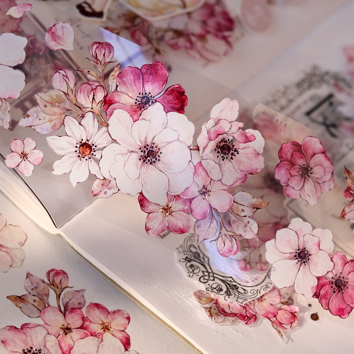 5.5CM*120CM Peach Blossom Washi/PET Tape