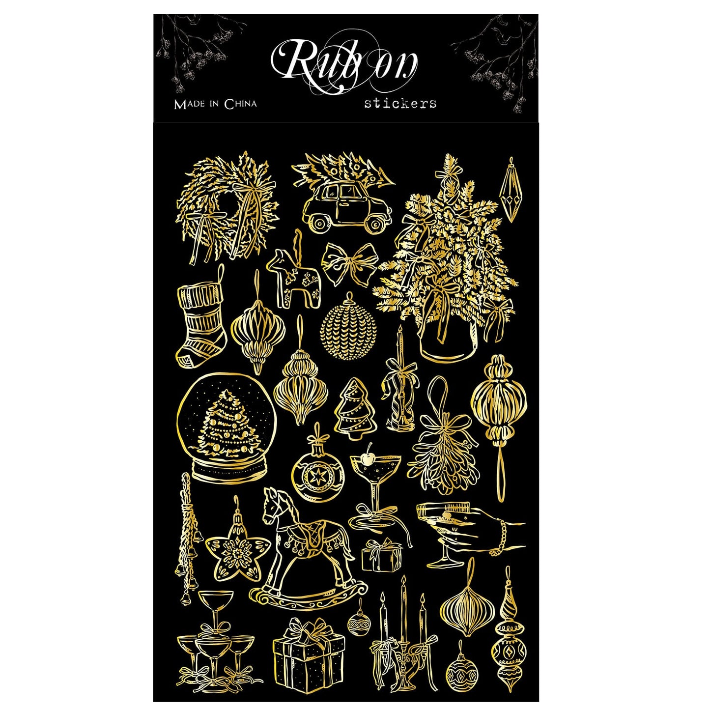 Christmas Themed Foil Transfer Stickers