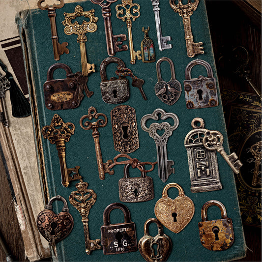 Key theme planner sticker set – 25 paper stickers in 6 unique designs for journals, bullet journals, and scrapbooks