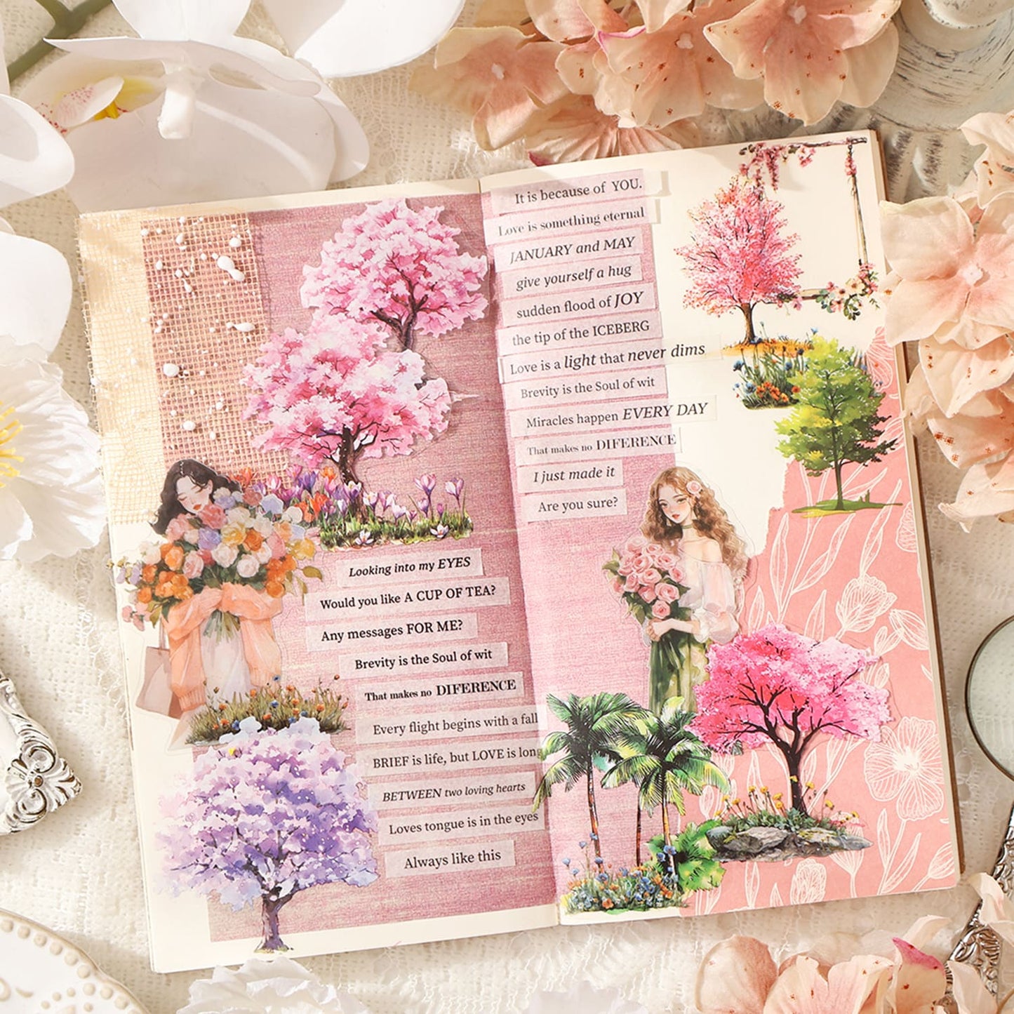 Four Seasons Trees PET Stickers